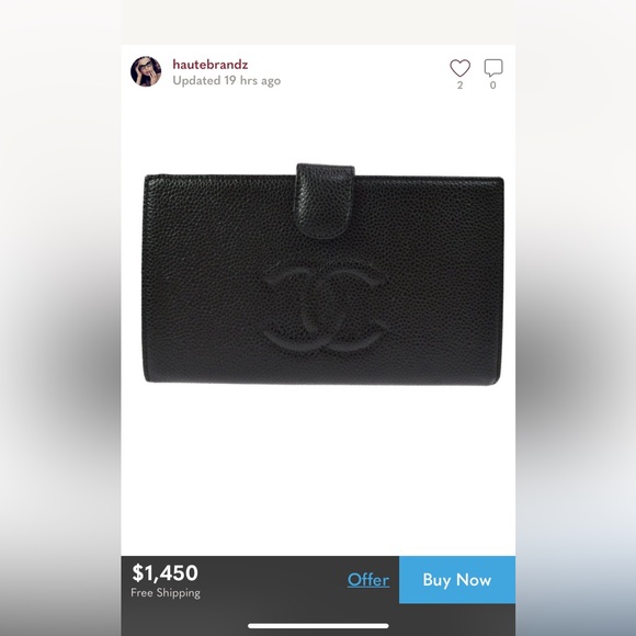 $1295 CHANEL CC Caviar Leather Wallet - Picture 13 of 13